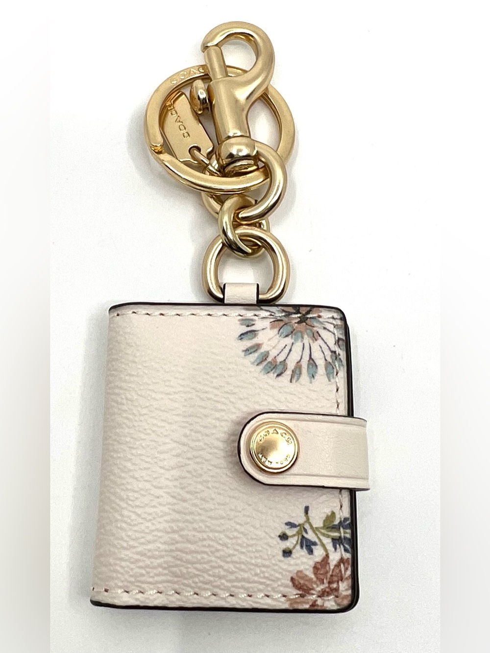 Coach Mini Photo Frame Floral Picture Holder Keychain Bag Charm